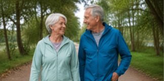 Why Do My Legs Feel Weak After 60? 7 Common Reasons Adult in their 60s mid-stride on an outdoor walking path, everyday clothing, natural daylight — conveys capability, not frailty.